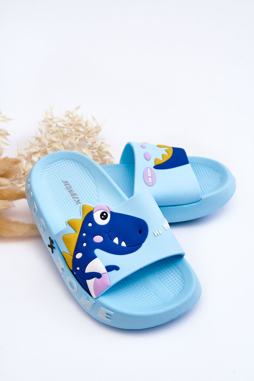 Дитячі поролонові тапочки Динозавр світло-блакитний Даріо