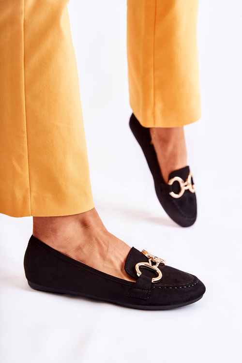 Жіночі замшеві лофери з декором Black Reality