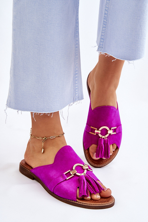 Жіночі замшеві тапочки Lewski Shoes 3226 Фуксія