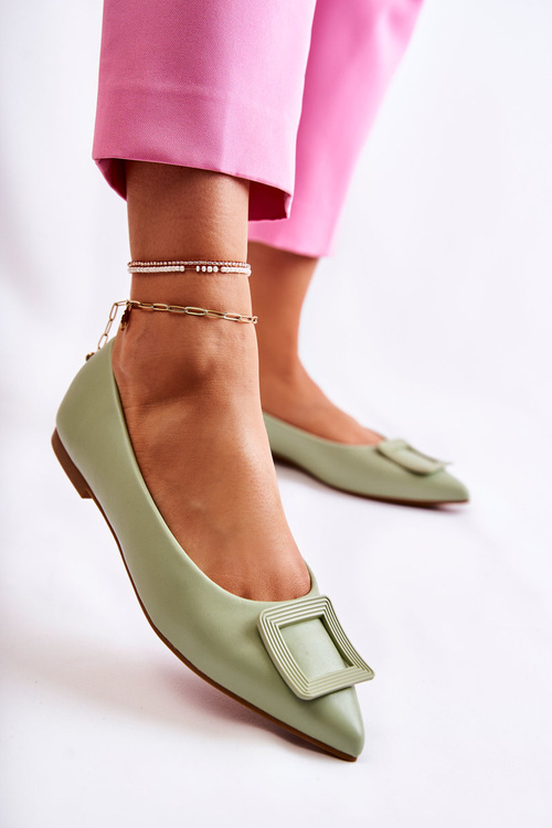 Шкіряні балетки з орнаментом шпіц Green Simone 