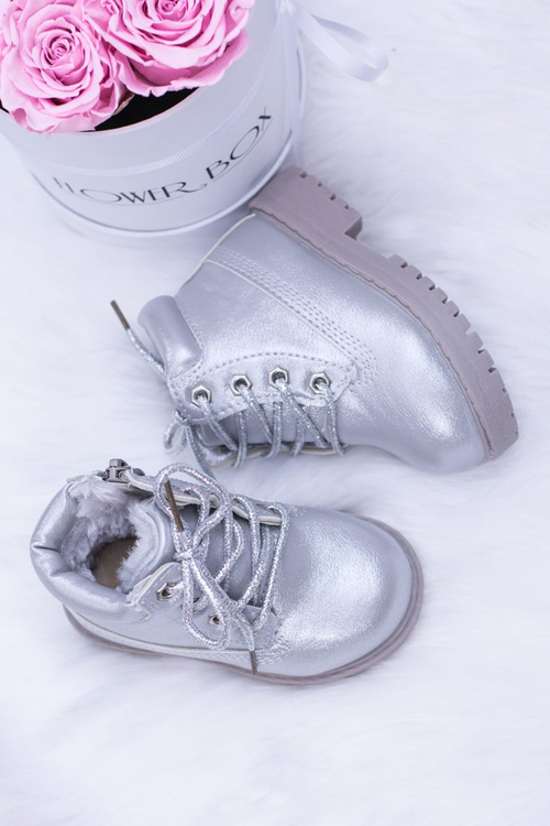 Дитячі утеплені сріблясті черевики Dexter