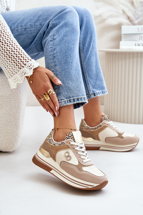 Бежеві жіночі кросівки Debizia на платформі