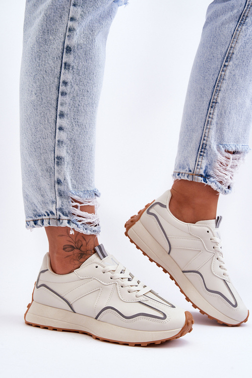 Жіноче шкіряне спортивне взуття бежеві Faro