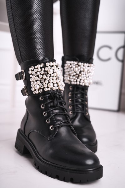 Чоботи жіночі на плоскому ходу чорні Bemmer