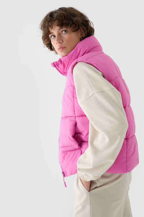 Куртка без рукавів із синтетичним наповнювачем Рожева 4F 4FWAW24TVJAF140-54S