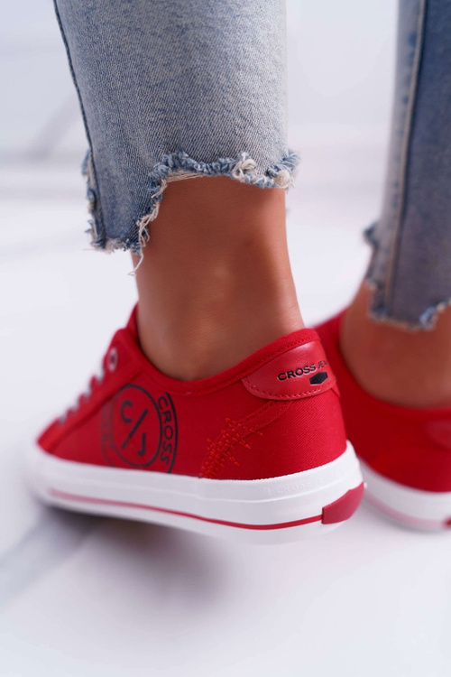 Жіночі джинсові кросівки червоні DD2R4072