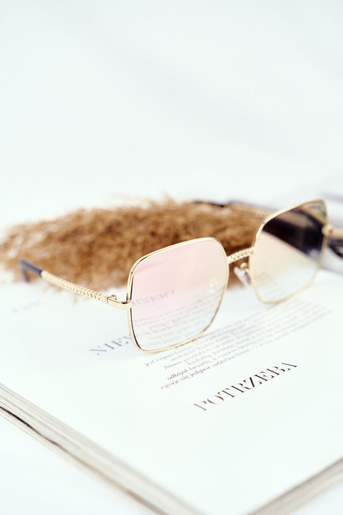 Жіночі сонцезахисні окуляри Prius PRE-14 Gold Pink Mirror Gradient