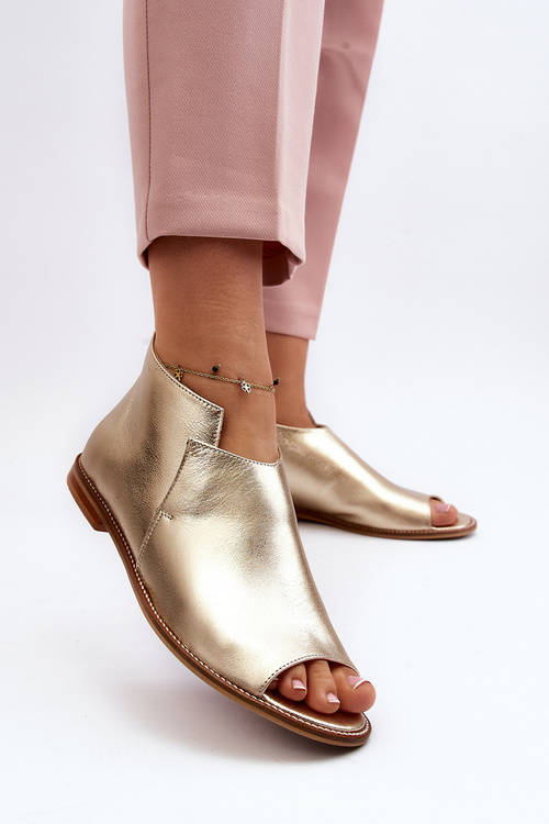 Жіночі шкіряні босоніжки Laura Messi 2443 Gold