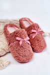 Жіночі хутряні тапочки з бантом Рожеві Ryana