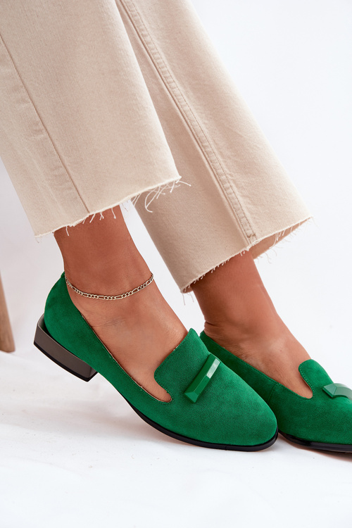 Замшеві Полуботинки Жіночі З Декорацією D&A LZ51-505 Зелені