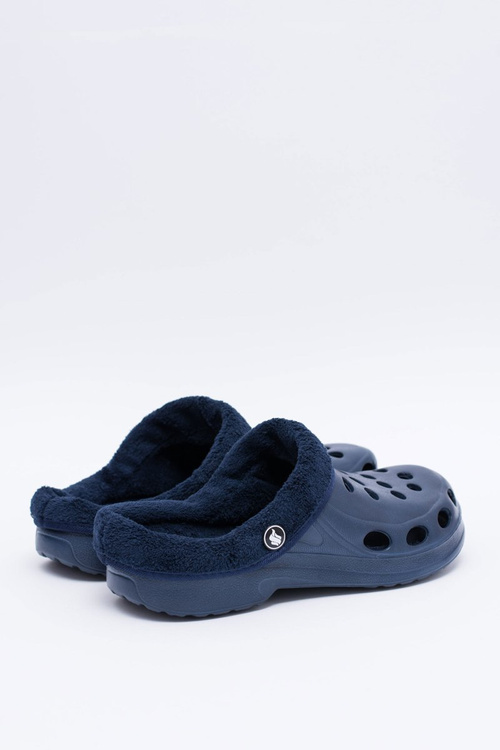 Жіночі шльопанці утеплені темно-сині Kroks EVA