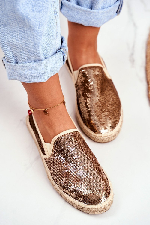 Жіночі еспадрільі Big Star з блискітками золоті DD274A161