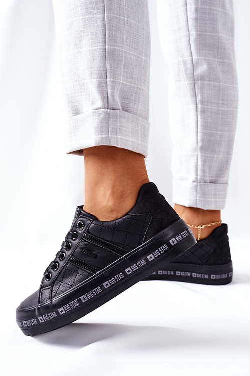 Шкіряні кросівки на платформі BIG STAR II274070 Чорні