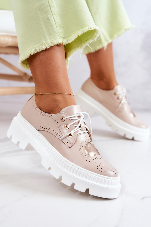 Бежеві шкіряні туфлі з сердечками Curtis