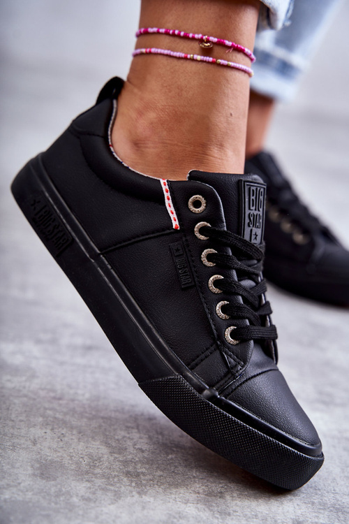 Жіночі низькі шкіряні кросівки Big Star KK274006 Чорні