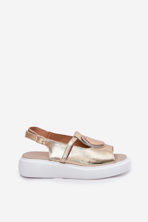 Шкіряні Елегантні Жіночі Сандалі S.Barski GR51-603 Золоті