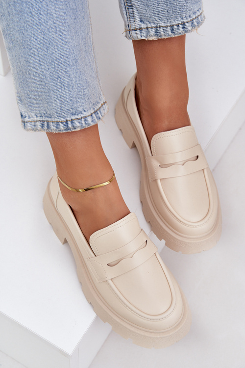 Жіночі Мокасини З Еко Шкіри Світло Бежеві Sendall