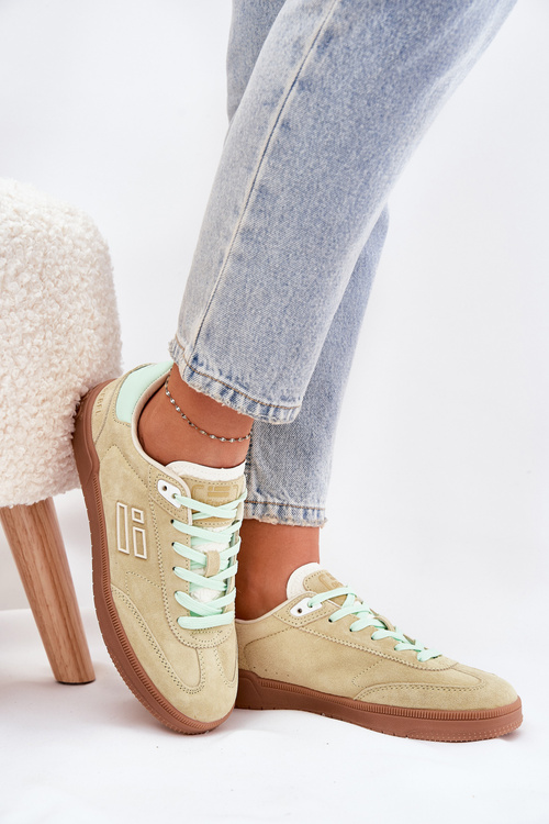 Замшеве Спортивне Взуття Кросівки Для Жінок D.Franklin Лайм DFSH387005