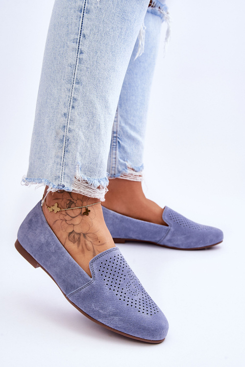 Замшеві зручні лофери Blue Giovana