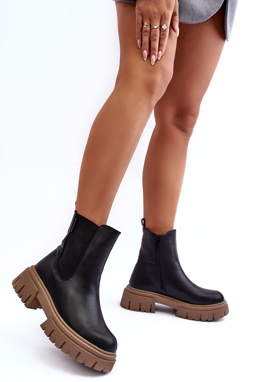 Черевики на масивній підкладці Ботильйони Big Star MM274606 Чорні