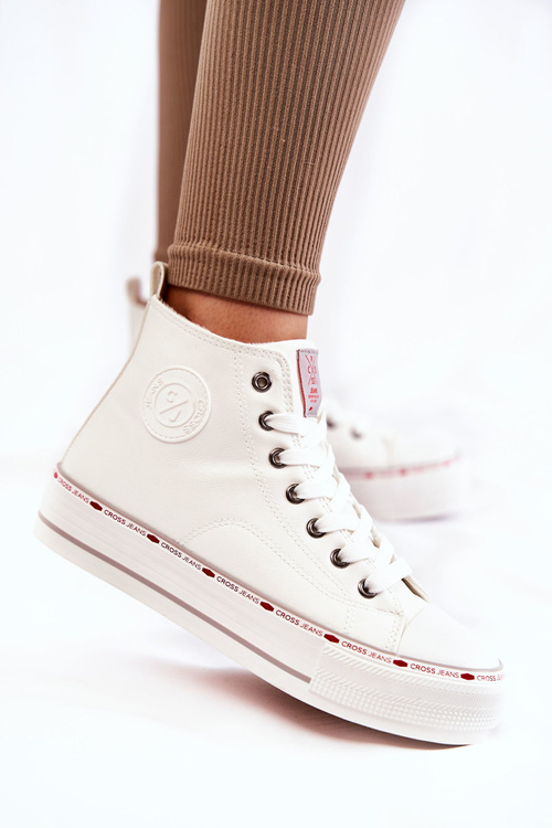 Жіночі високі утеплені кросівки Cross Jeans KK2R4044C білі