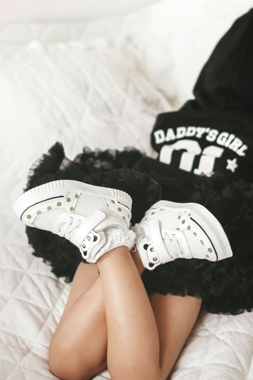 Дитяче спортивне взуття з пандою біло-зелений Чіко