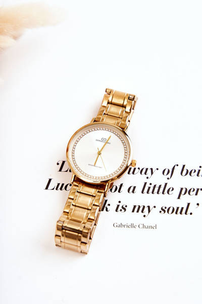 Жіночий сталевий годинник Giorgio & Dario із золотим кубічним цирконієм