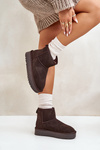 Жіночі замшеві зимові черевики на платформі вище щиколотки коричневого кольору Rianaella
