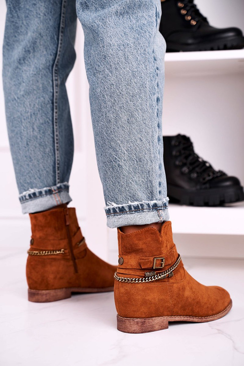 Жіночі чоботи з ланцюжком і прихованою танкеткою Camel Eliza