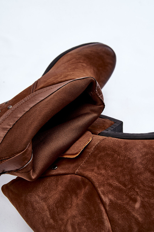 Жіночі черевики на блискавці коричневого кольору