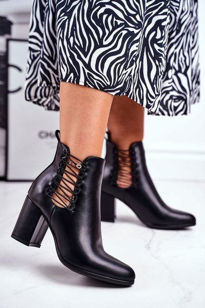 Жіночі черевики на високому каблуці, чорний Vibo