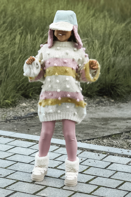 Дитячі теплі зимові черевики на шнурівці Asija Beige