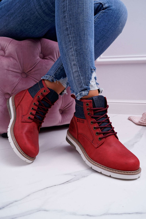 Жіночі черевики Trappers Big Star Leather Maroon EE274006