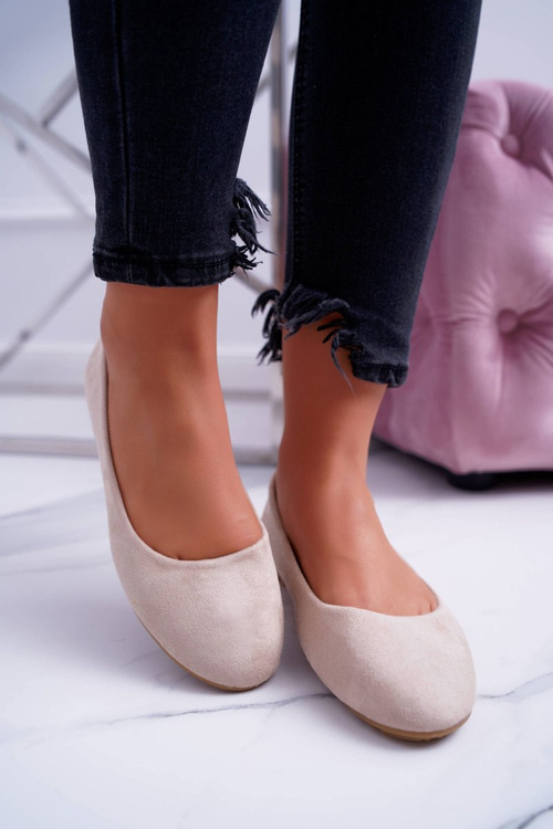 Жіночі бежеві замшеві балерини Mickey