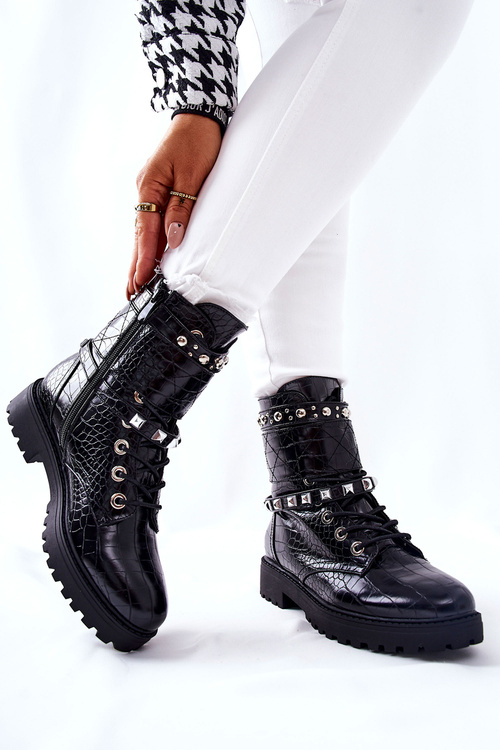 Розминка Робочі черевики на шпильках Black Nephele