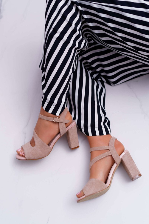 Жіночі босоніжки на шпильці Sergio Leone SK868 Suede Beige Mersi