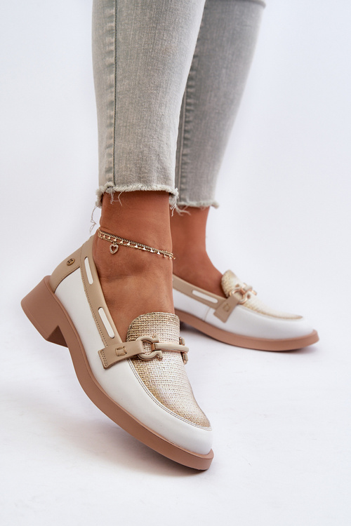 Жіночі шкіряні мокасини Maciejka 06493-11 біло-бежевий