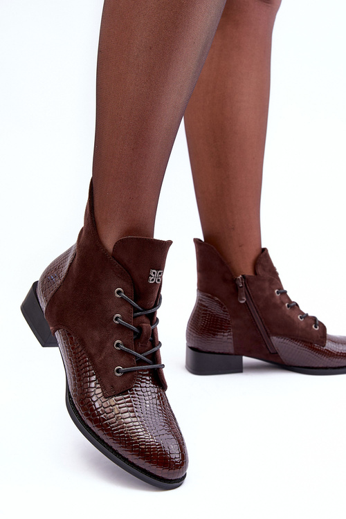 Шкіряні лофери з тваринним малюнком на плоскій підошві Коричнева тіанета