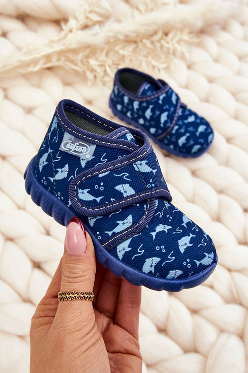 Дитяче взуття тапочки Befado Sharks 465P089 Navy Blue