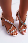 Жіночі босоніжки Lu Boo Pink Gold на шпильці 8258-1 Vernee