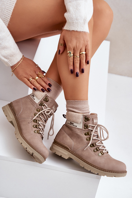 Теплі жіночі черевики темно-бежеві Lee Cooper LCJ-24-03-3042