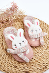 Дитячі тапочки на товстій підошві рожеві зайчики Dasca