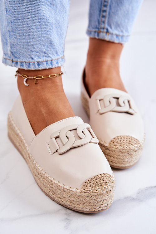 Класичні еспадрільї на платформі Beige Julianne