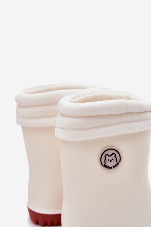 Дитячі Резинові Чоботи З Утеплювачем Світло-Бежеві Одиріс