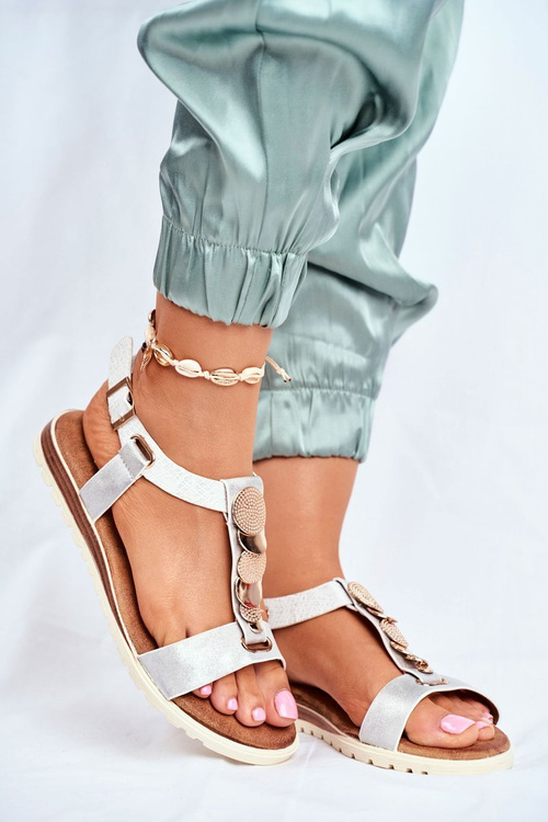 Жіночі босоніжки на плоскій підошві Silver Milton