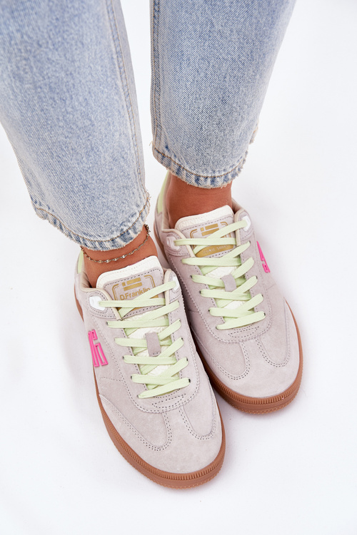 Замшеве Спортивне Взуття Кросівки Жіночі D.Franklin Приглушений Білий DFSH387005