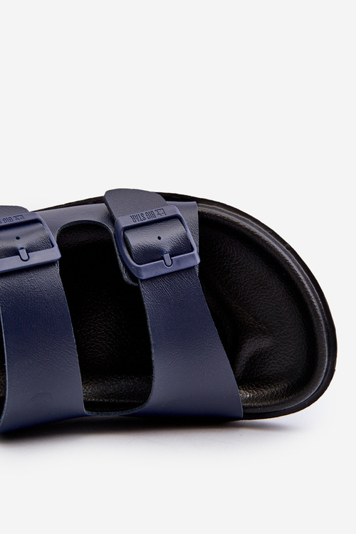 Легкі чоловічі шльопанці з пряжками Big Star NN174593 Темно-синій