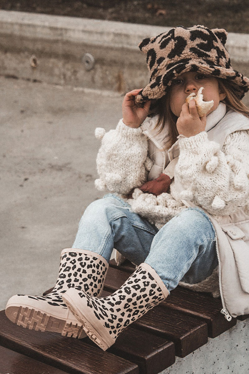 Дитячі калоші з леопардовим малюнком Бежеві Няні