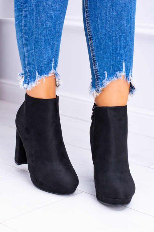 Чорні черевики Emoretto з нубуку на шпильці