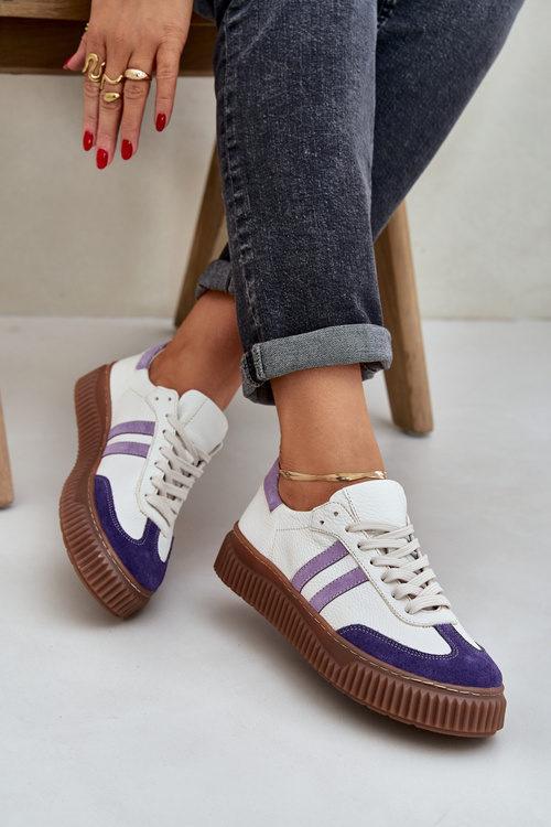 Zazoo N1068 Шкіряні Низькі Кросівки Жіночі На Платформі Білі